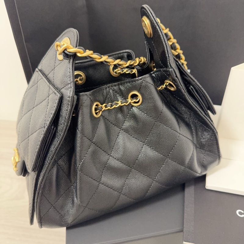 Chanel 25 bag mini 荔枝皮 黑金 全新現貨在台 全配有購證-11