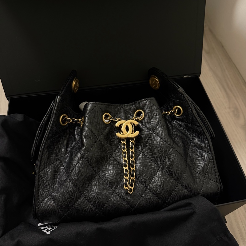 Chanel 25 bag mini 荔枝皮 黑金 現貨在台 全配有購證-9