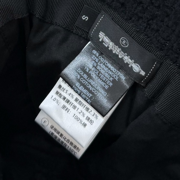 chanel 香奈兒 黑色 毛呢 漁夫帽 遮陽帽 休閒帽 牛仔帽-10