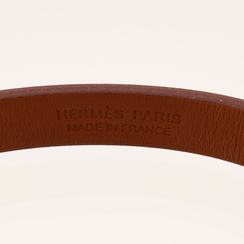 HERMES Swift皮革Kelly Double Tour金扣手鐲Gold-4