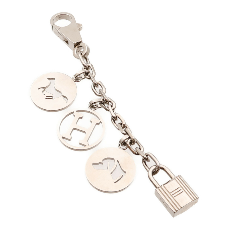 HERMES 金屬Bag Charm銀扣掛飾-0