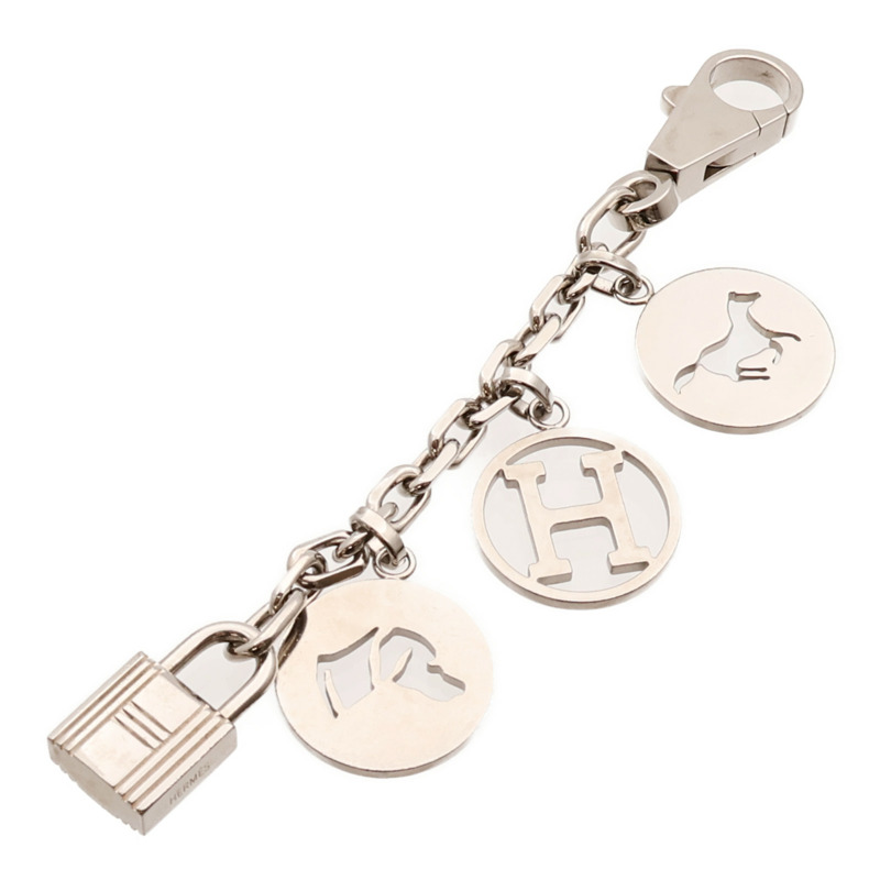 HERMES 金屬Bag Charm銀扣掛飾-1
