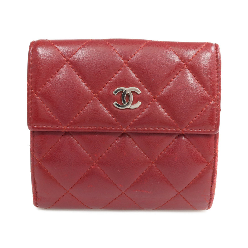 CHANEL 羊皮皮革Wallet 銀扣錢包-0