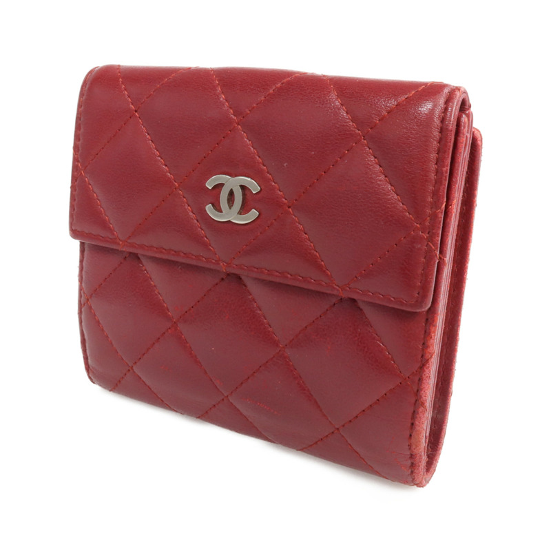 CHANEL 羊皮皮革Wallet 銀扣錢包-2