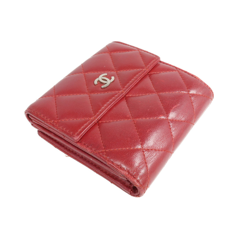 CHANEL 羊皮皮革Wallet 銀扣錢包-3