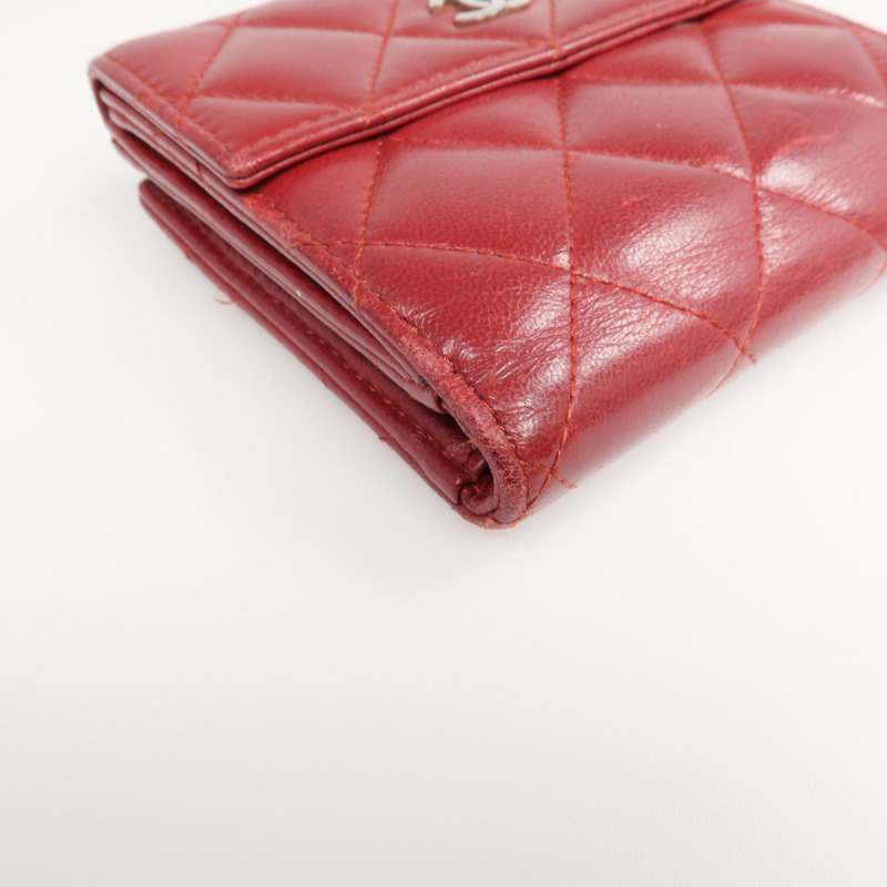 CHANEL 羊皮皮革Wallet 銀扣錢包-7