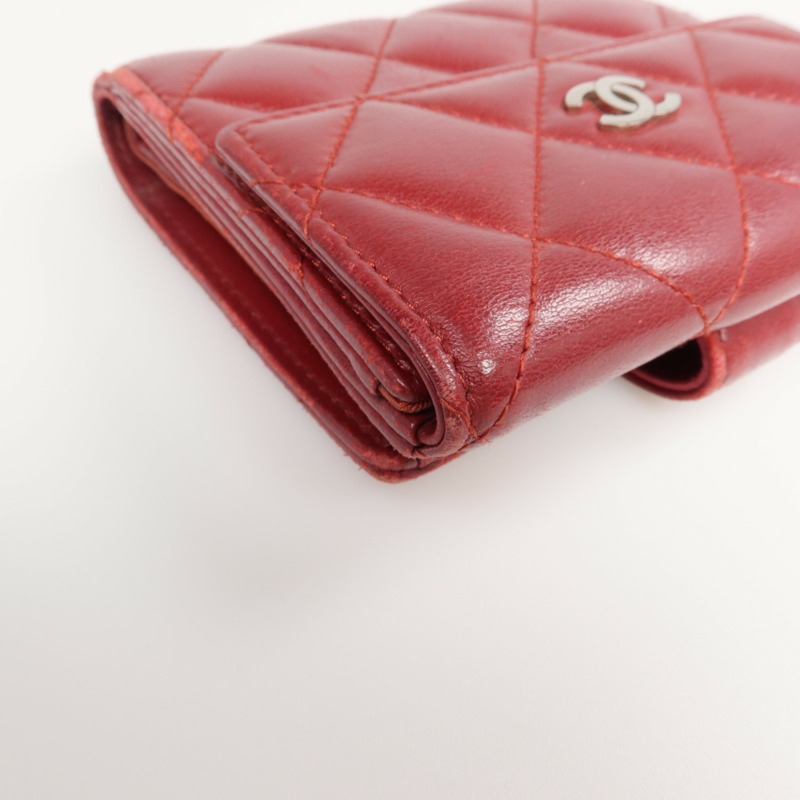 CHANEL 羊皮皮革Wallet 銀扣錢包-8