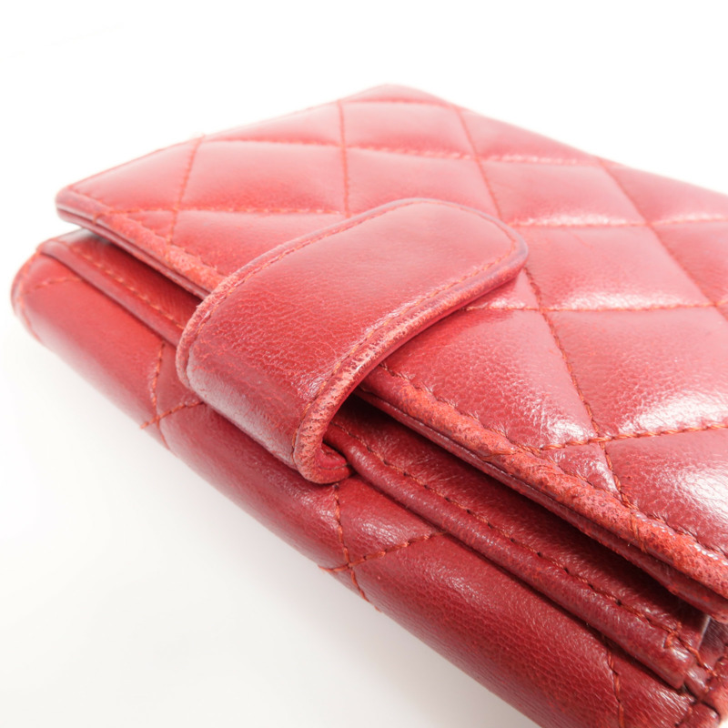 CHANEL 羊皮皮革Wallet 銀扣錢包-11