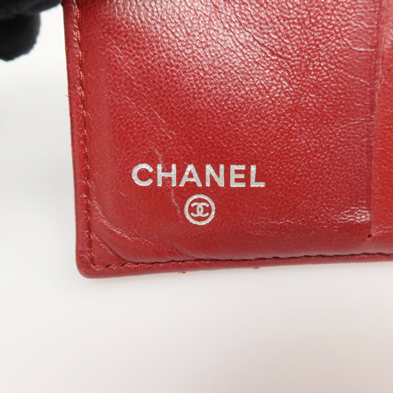 CHANEL 羊皮皮革Wallet 銀扣錢包-15