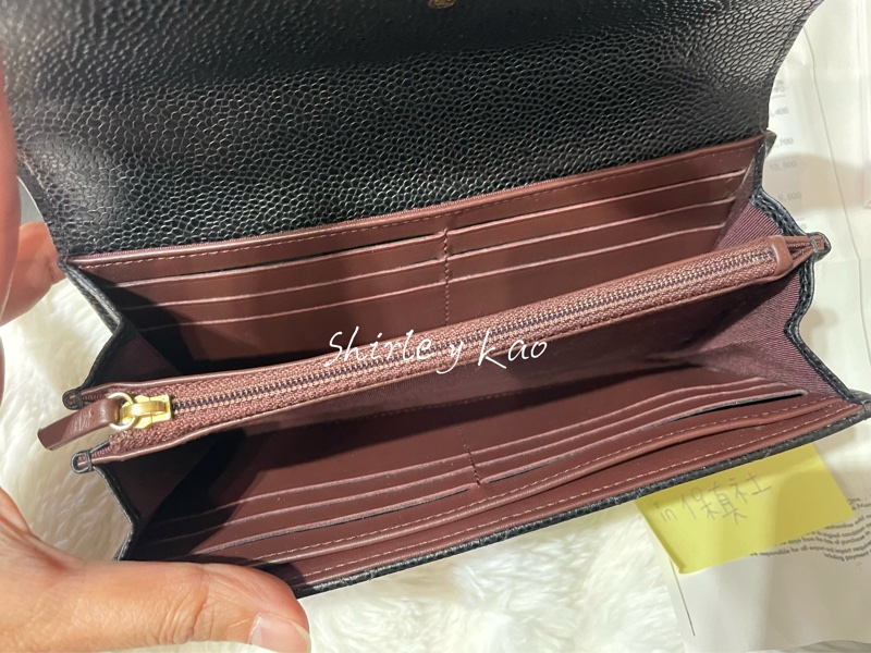 CHANEL 香奈兒 經典雙C LOGO荔枝牛皮黑金扣信封長夾(黑色/金扣)-25