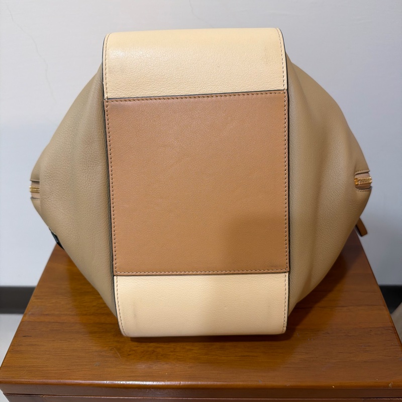 LOEWE Hammock 小號 拼色 奶茶色 淺駝色 九成新-7