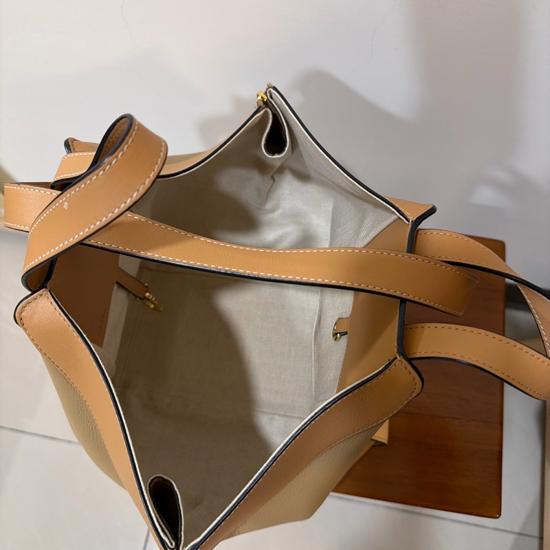LOEWE Hammock 小號 拼色 奶茶色 淺駝色 九成新-11