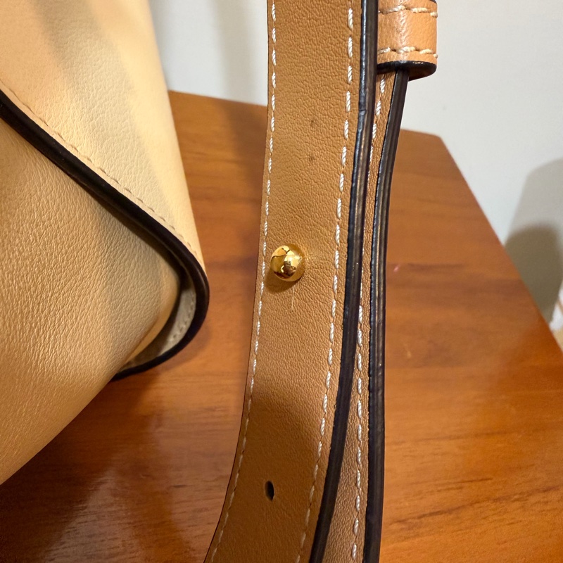 LOEWE Hammock 小號 拼色 奶茶色 淺駝色 九成新-15