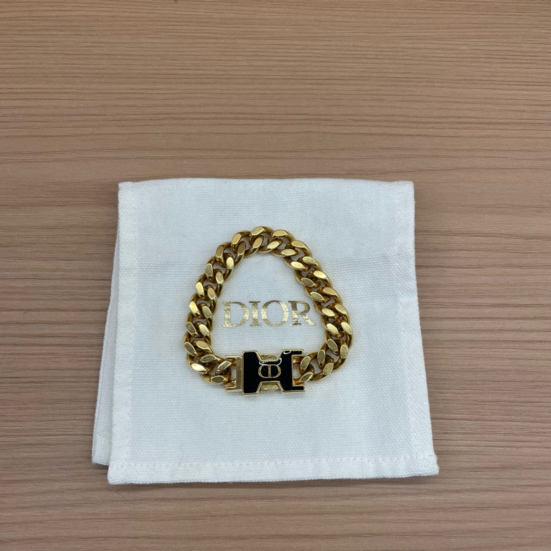 Dior Montaigne30迪奥女士宽CD金色手链-1