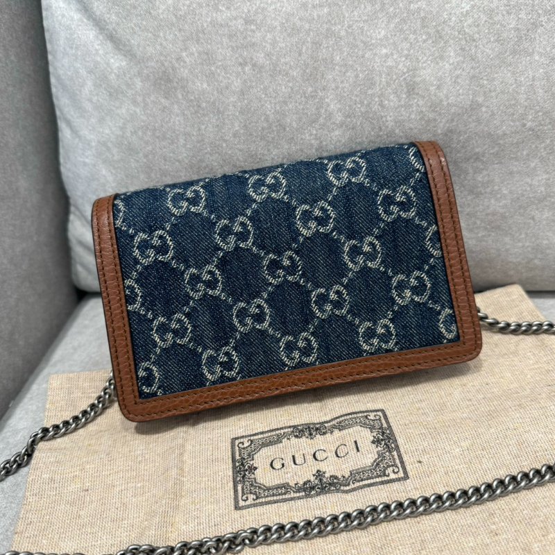 Gucci Dionysus Super Mini 牛仔老花酒神鍊包-1
