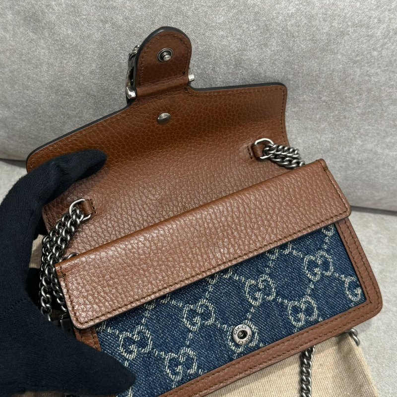 Gucci Dionysus Super Mini 牛仔老花酒神鍊包-3