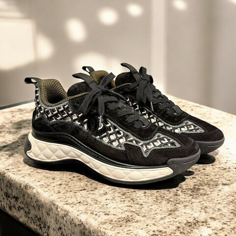 莉亞精品♡Chanel 編織鏤空運動鞋 尺碼37 九新美品