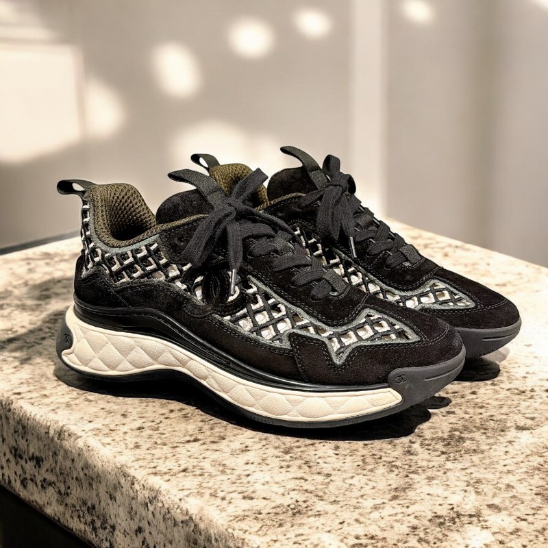 莉亞精品♡Chanel 編織鏤空運動鞋 尺碼37 九新美品-0