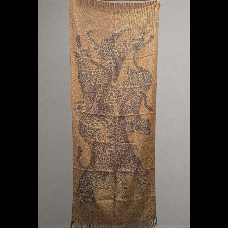 莉亞精品♡YSL 六豹圖騰披肩 二手美品-1