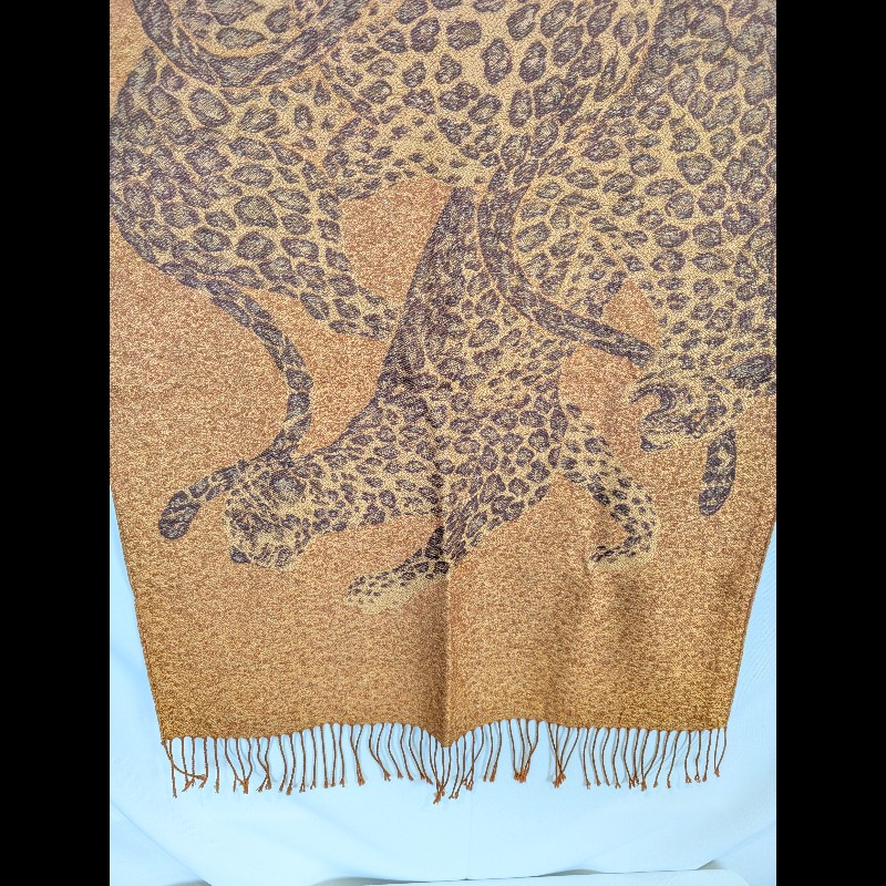 莉亞精品♡YSL 六豹圖騰披肩 二手美品-2