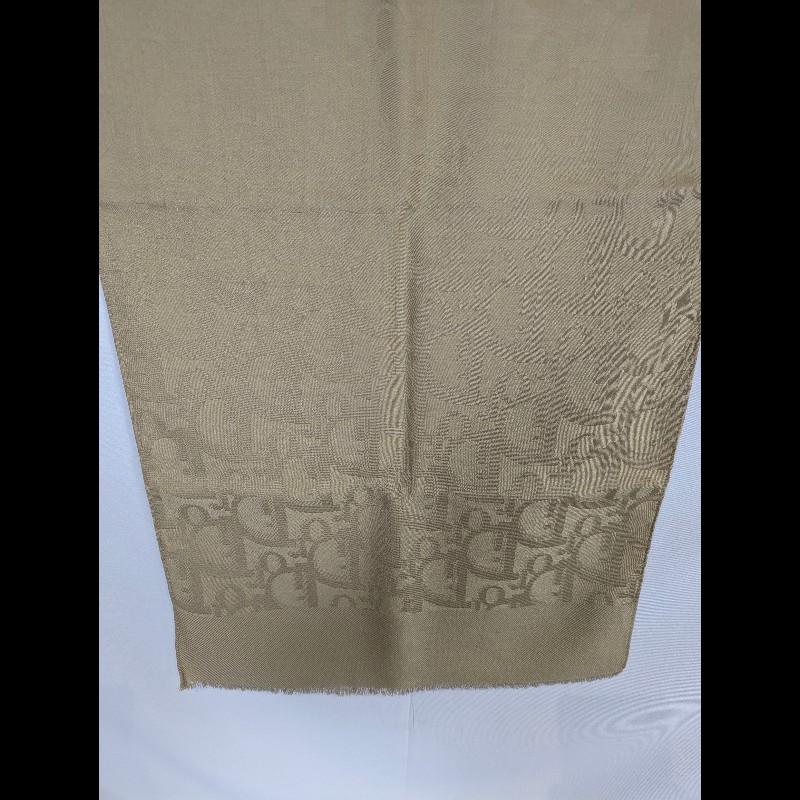 莉亞精品♡Dior 杏黃漸變滿印圍巾 二手美品-3