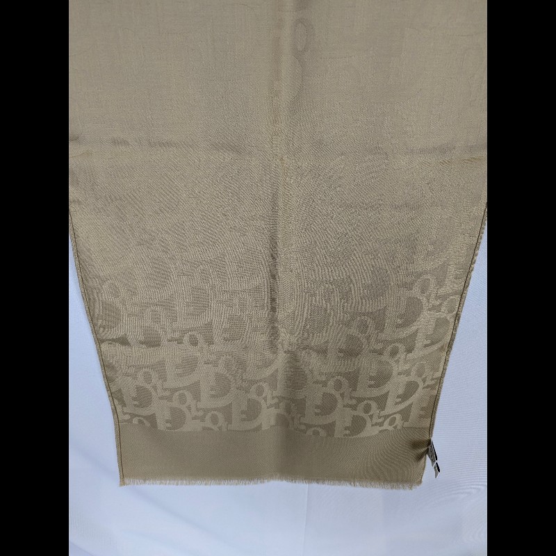 莉亞精品♡Dior 杏黃漸變滿印圍巾 二手美品-4
