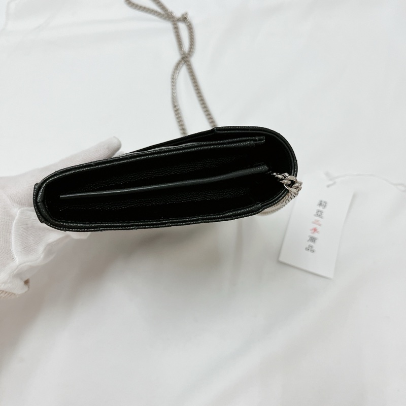 莉亞精品♡ YSL 377828 22公分 WOC 黑銀 二手-6