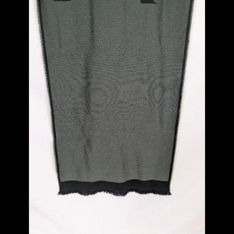 莉亞精品♡YSL 墨綠黑圍巾 二手美品-1