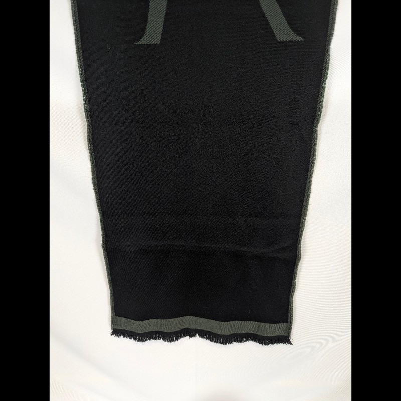 莉亞精品♡YSL 墨綠黑圍巾 二手美品-2