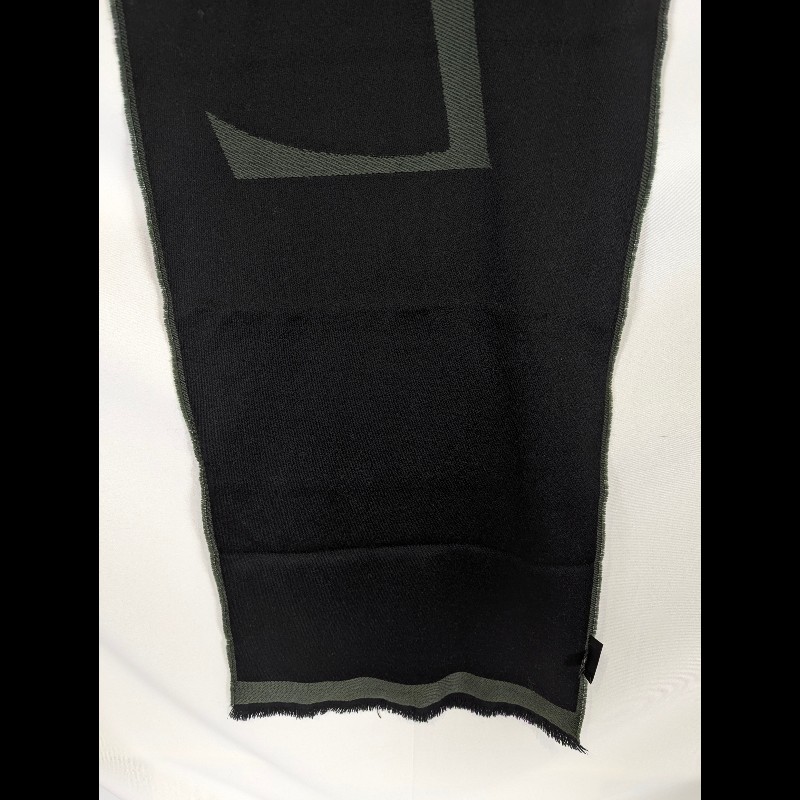 莉亞精品♡YSL 墨綠黑圍巾 二手美品-4