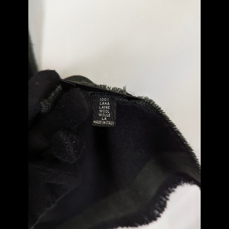 莉亞精品♡YSL 墨綠黑圍巾 二手美品-5