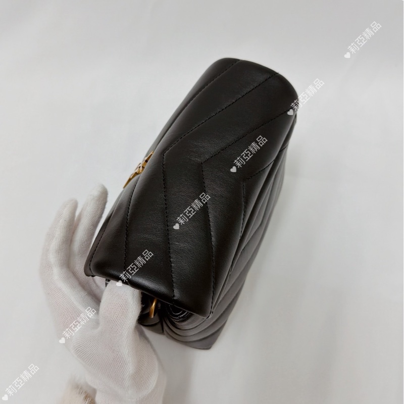 莉亞精品♡ Ysl 678401 黑金方胖 二手-4