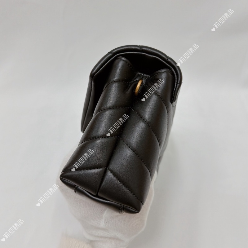 莉亞精品♡ Ysl 678401 黑金方胖 二手-7