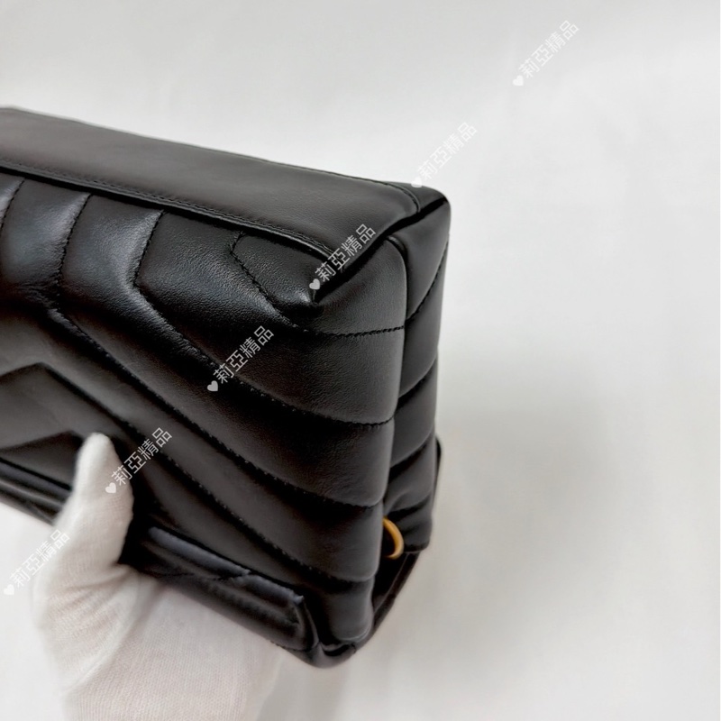 莉亞精品♡ Ysl 678401 黑金方胖 二手-9