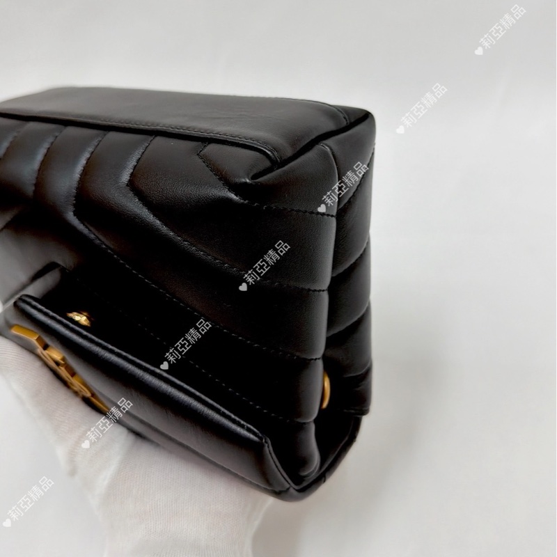 莉亞精品♡ Ysl 678401 黑金方胖 二手-10