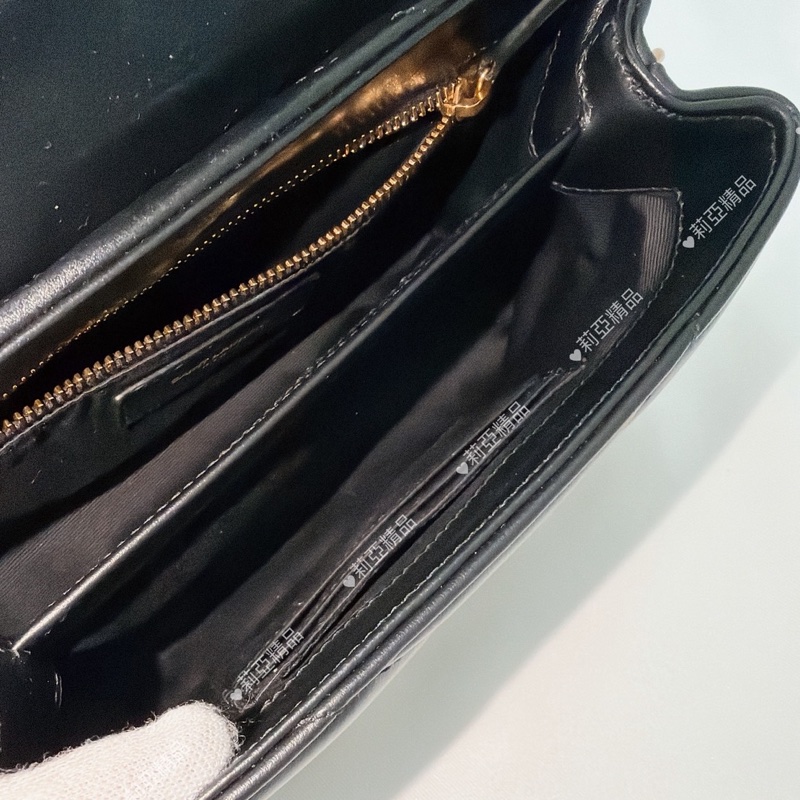 莉亞精品♡ Ysl 678401 黑金方胖 二手-13