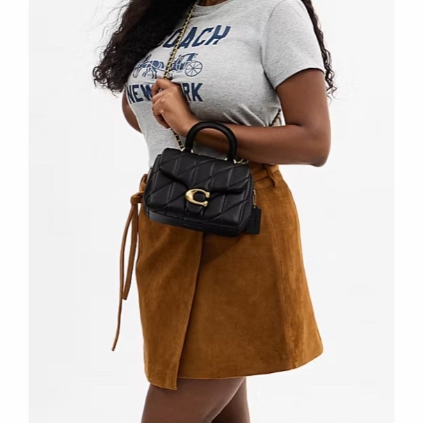 Coach 女士 Tabby 絎縫頂部提手包均碼碼19cm*9.5cm*14cm-7