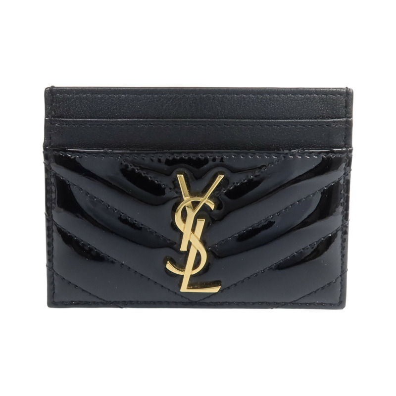 SAINT LAURENT 漆皮皮革Card Holder金扣卡片套-0