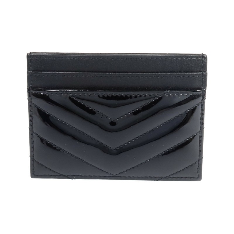 SAINT LAURENT 漆皮皮革Card Holder金扣卡片套-1