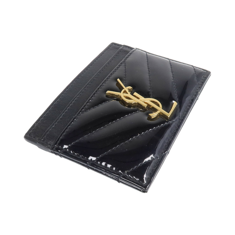 SAINT LAURENT 漆皮皮革Card Holder金扣卡片套-3