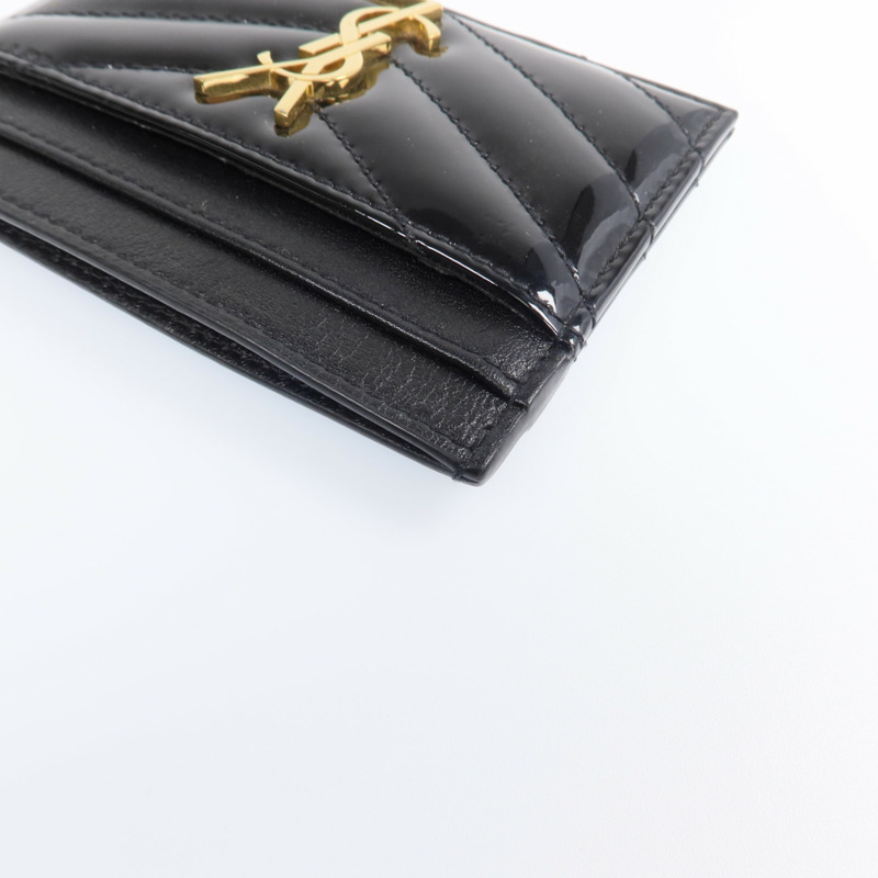 SAINT LAURENT 漆皮皮革Card Holder金扣卡片套-9