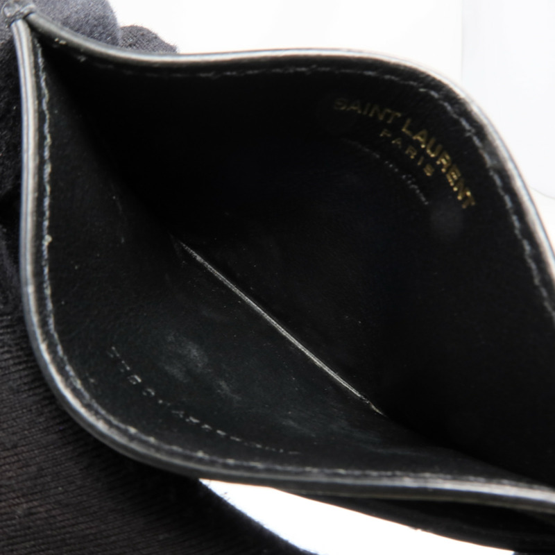 SAINT LAURENT 漆皮皮革Card Holder金扣卡片套-11