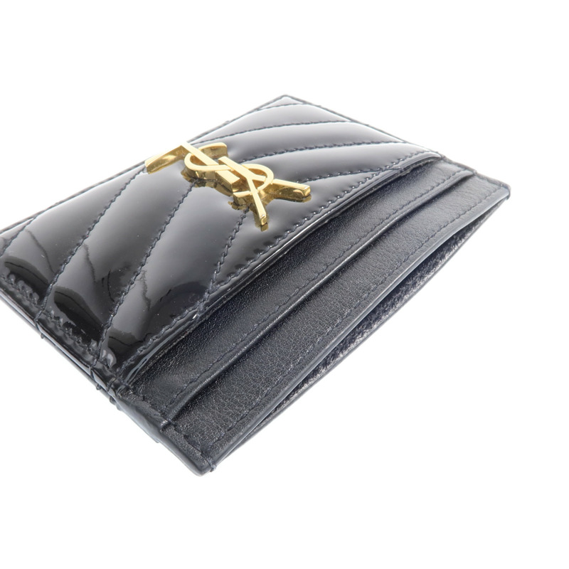 SAINT LAURENT 漆皮皮革Card Holder金扣卡片套-15