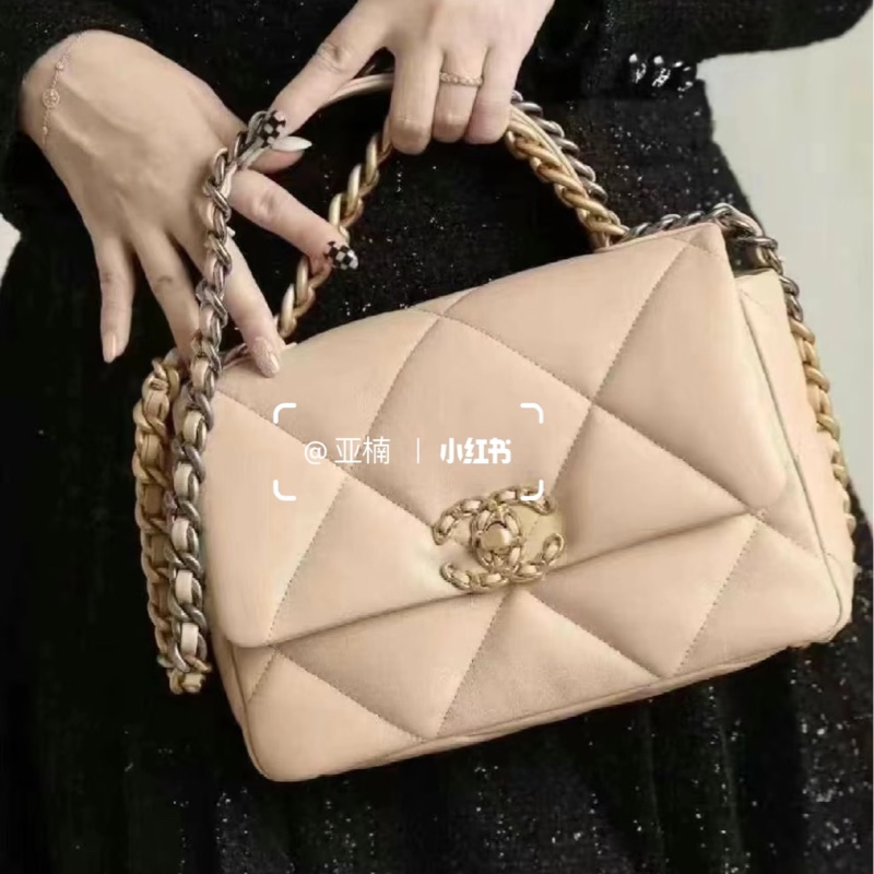 閑置品 就賣108888 CHANEL 19bag 小號 奶茶金釦-8