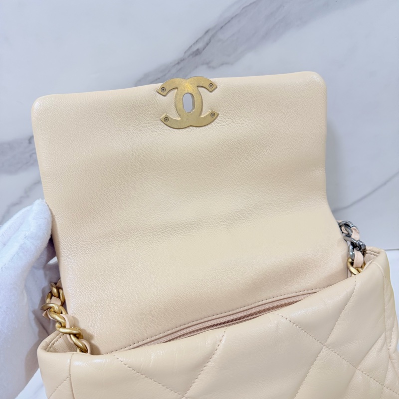 閑置品 就賣108888 CHANEL 19bag 小號 奶茶金釦-21