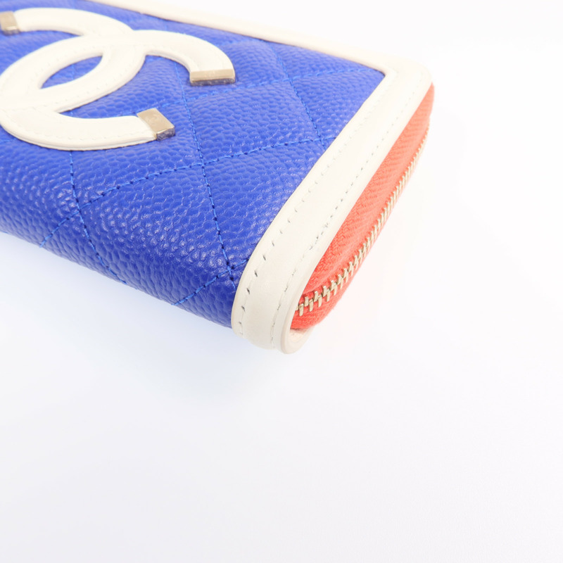 CHANEL 牛皮皮革CC Filigree金扣長錢包-6