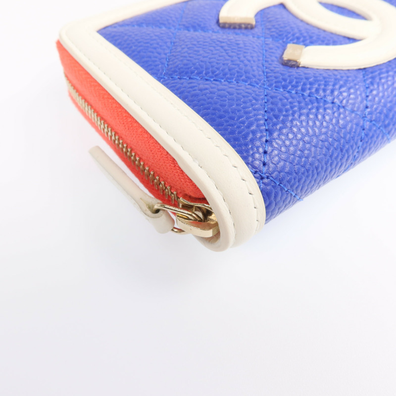 CHANEL 牛皮皮革CC Filigree金扣長錢包-7