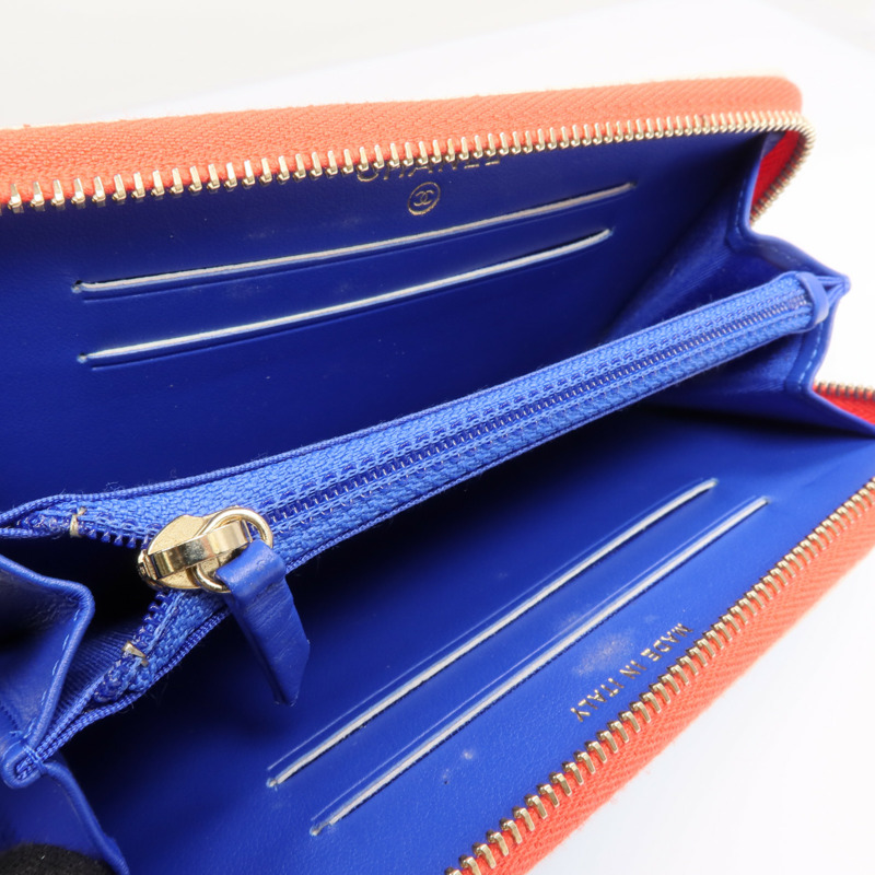 CHANEL 牛皮皮革CC Filigree金扣長錢包-11