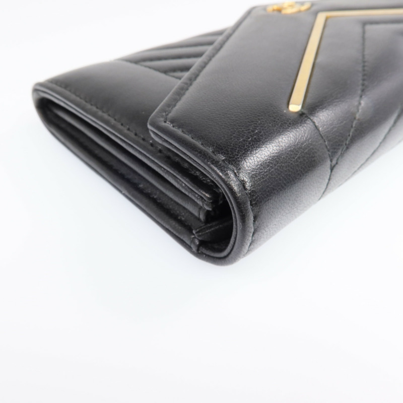 CHANEL 牛皮皮革Long Wallet金扣錢包-8