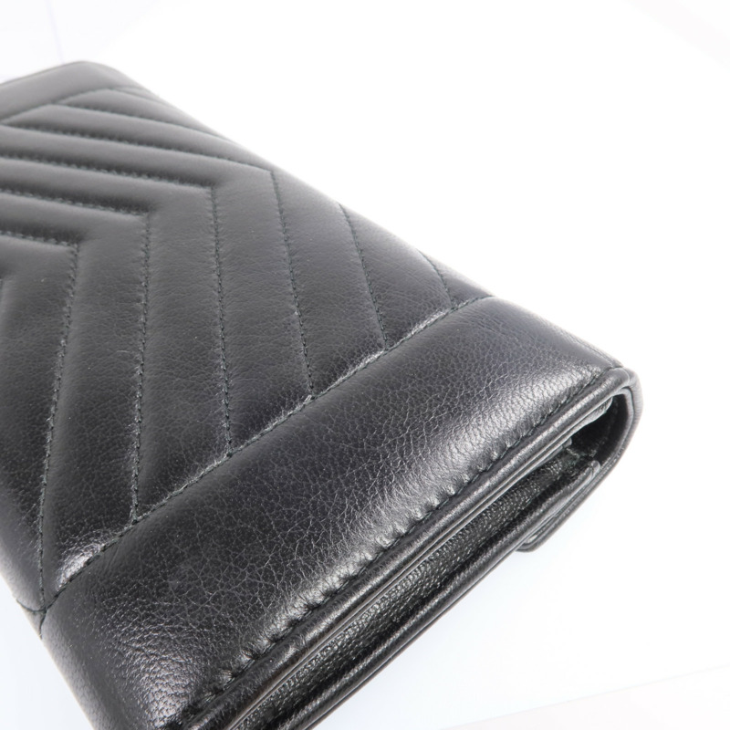 CHANEL 牛皮皮革Long Wallet金扣錢包-18
